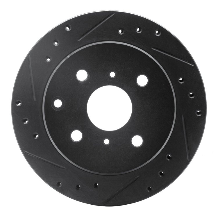 633-76025L Drilled/Slotted Brake Rotor [Black], 1984-1988 Lexus/Toyota/Scion, Position: Rear Left