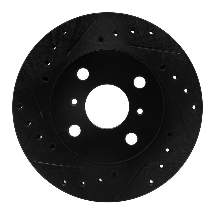 633-76026R Drilled/Slotted Brake Rotor [Black], 1986-1989 Lexus/Toyota/Scion, Position: Front Right