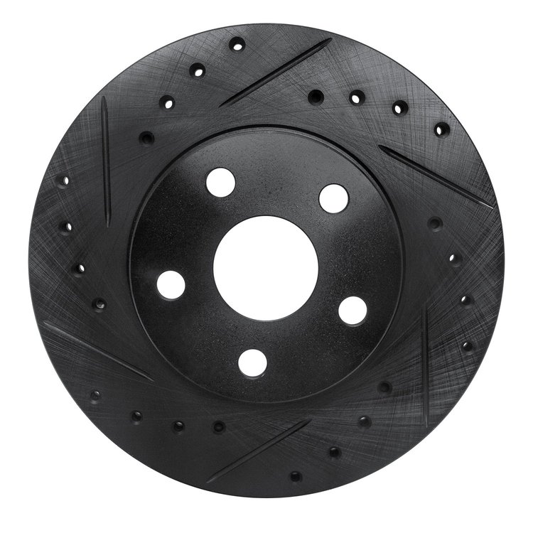 633-76027L Drilled/Slotted Brake Rotor [Black], 1986-1989 Lexus/Toyota/Scion, Position: Front Left