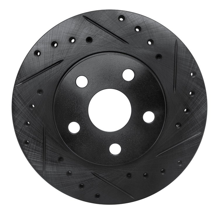 633-76027R Drilled/Slotted Brake Rotor [Black], 1986-1989 Lexus/Toyota/Scion, Position: Front Right