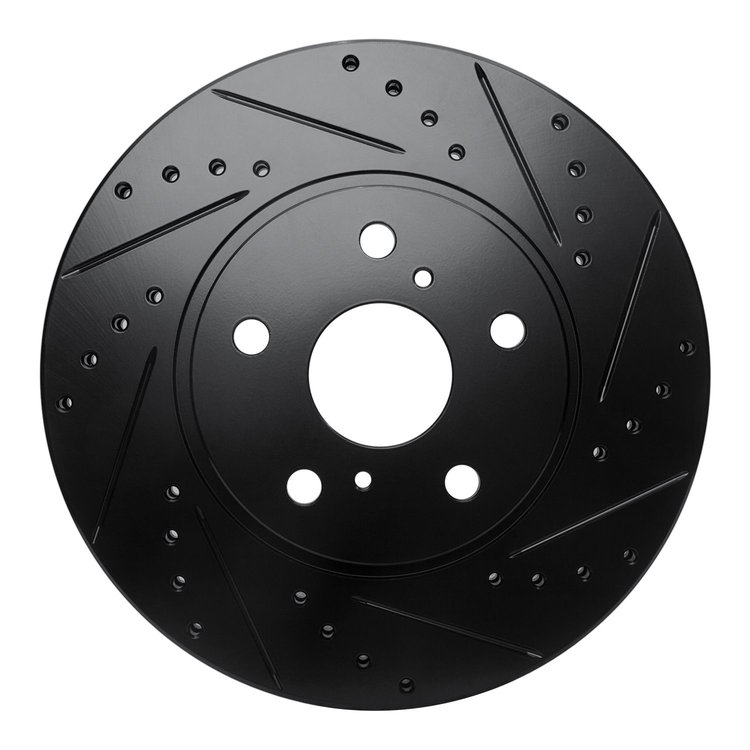 633-76028R Drilled/Slotted Brake Rotor [Black], 1986-1992 Lexus/Toyota/Scion, Position: Front Right