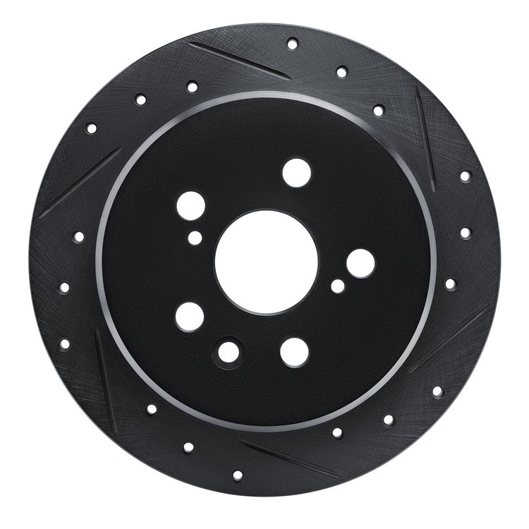 633-76029R Drilled/Slotted Brake Rotor [Black], 1986-1993 Lexus/Toyota/Scion, Position: Rear Right