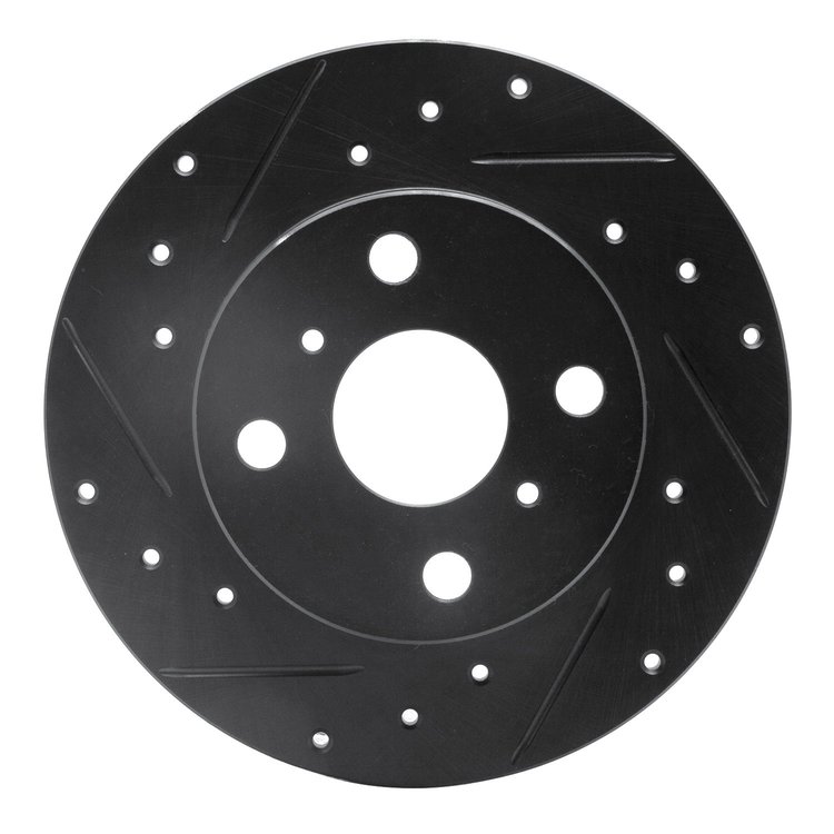 633-76031L Drilled/Slotted Brake Rotor [Black], 1985-1986 Lexus/Toyota/Scion, Position: Rear Left