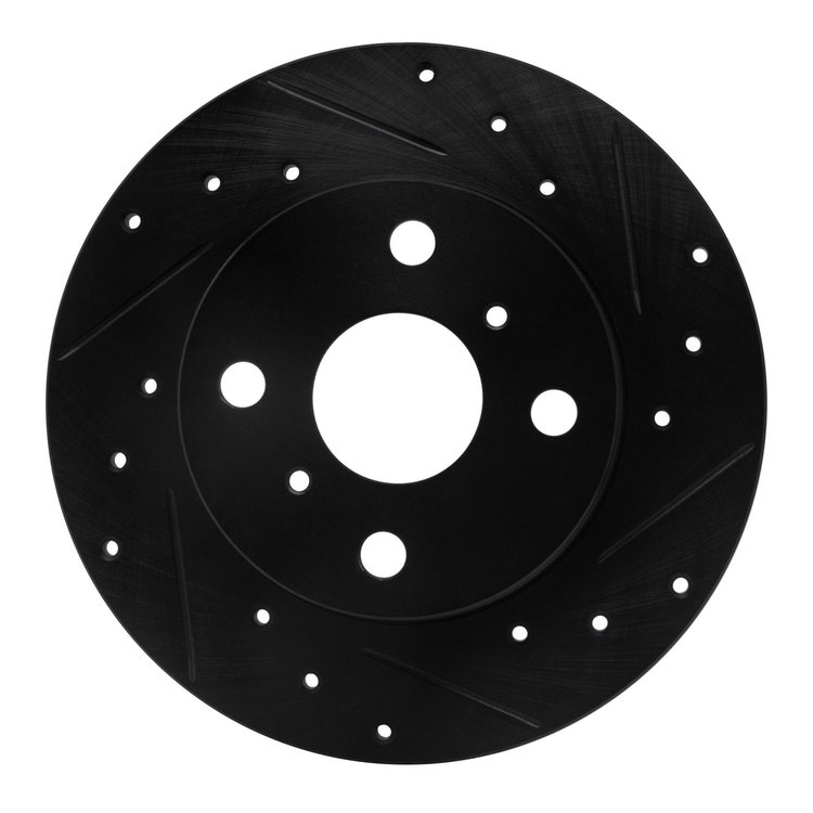 633-76031R Drilled/Slotted Brake Rotor [Black], 1985-1986 Lexus/Toyota/Scion, Position: Rear Right
