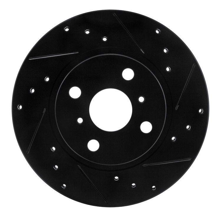 633-76032R Drilled/Slotted Brake Rotor [Black], 1987-1992 Multiple Makes/Models, Position: Front Right