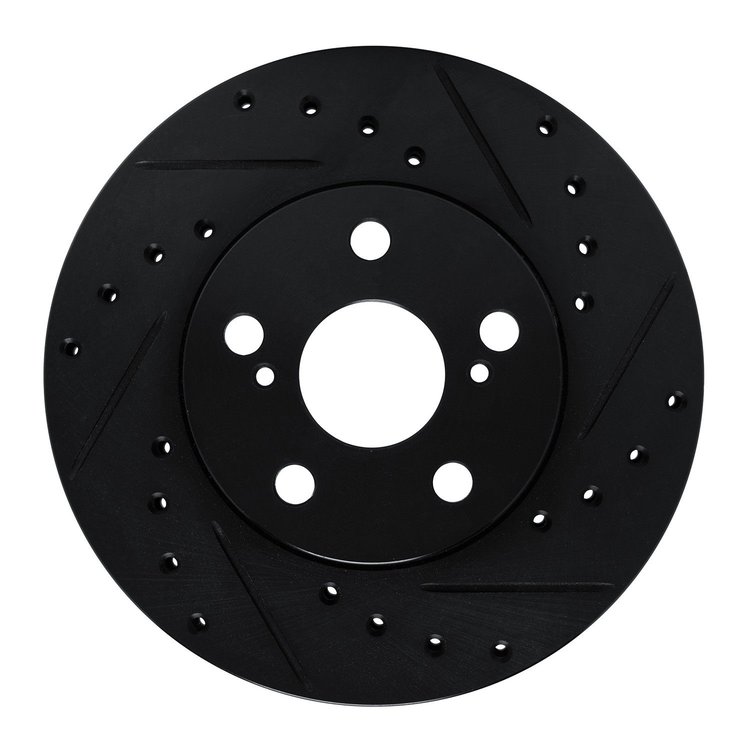 633-76033R Drilled/Slotted Brake Rotor [Black], 1987-1987 Lexus/Toyota/Scion, Position: Front Right