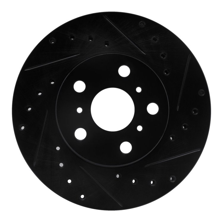 633-76036R Drilled/Slotted Brake Rotor [Black], 1987-1991 Lexus/Toyota/Scion, Position: Front Right