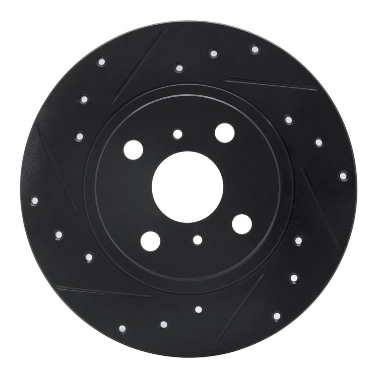 633-76037L Drilled/Slotted Brake Rotor [Black], 1987-1989 Lexus/Toyota/Scion, Position: Rear Left