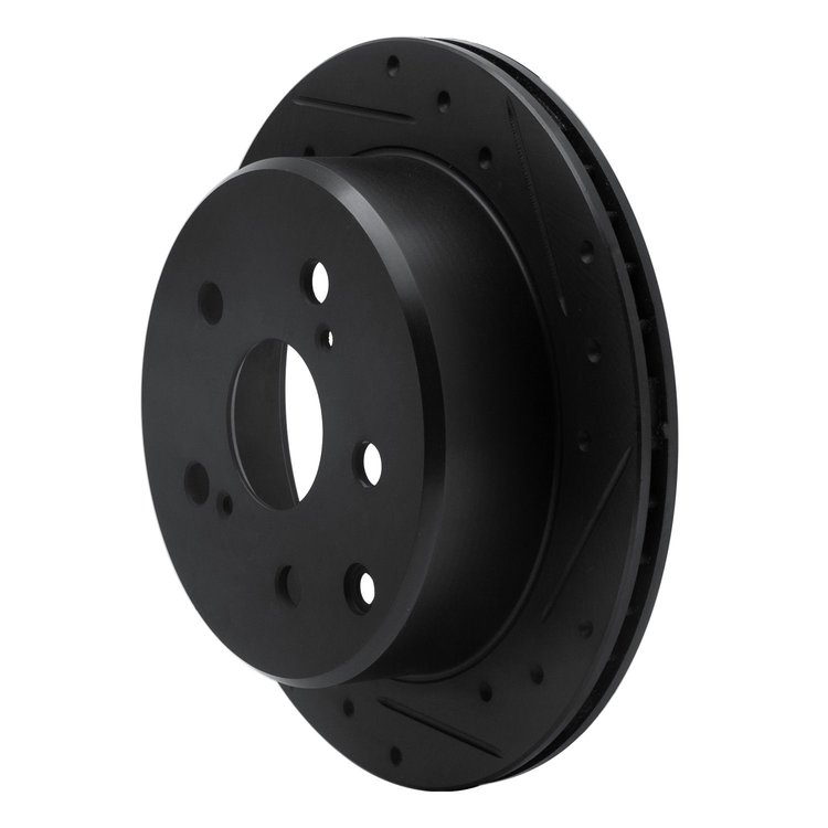 633-76039R Drilled/Slotted Brake Rotor [Black], 1989-1992 Lexus/Toyota/Scion, Position: Rear Right