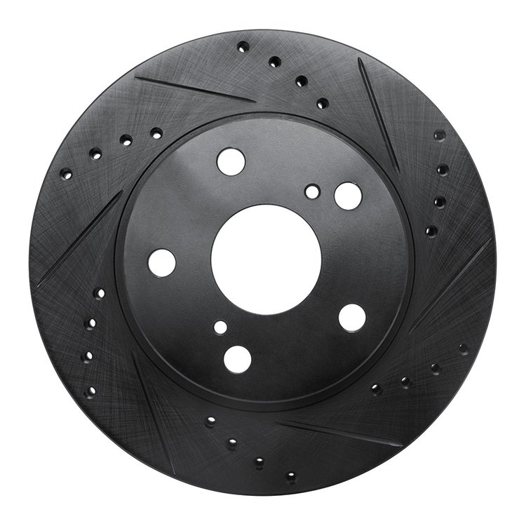 633-76040R Drilled/Slotted Brake Rotor [Black], 1989-1992 Lexus/Toyota/Scion, Position: Front Right