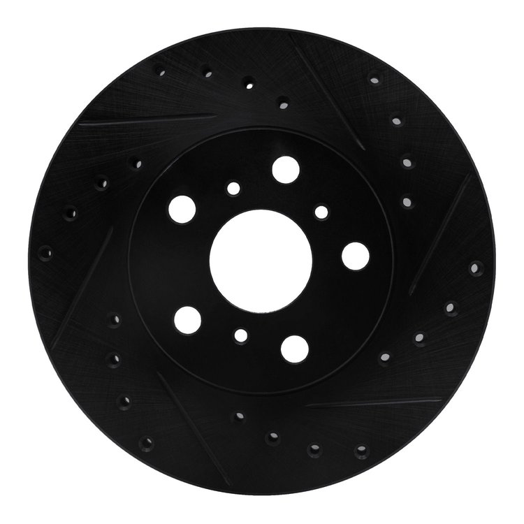 633-76041R Drilled/Slotted Brake Rotor [Black], 1988-1993 Lexus/Toyota/Scion, Position: Front Right
