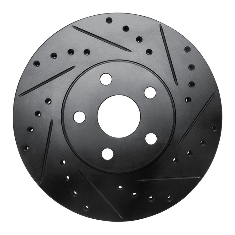 633-76042R Drilled/Slotted Brake Rotor [Black], 1987-1991 Lexus/Toyota/Scion, Position: Front Right