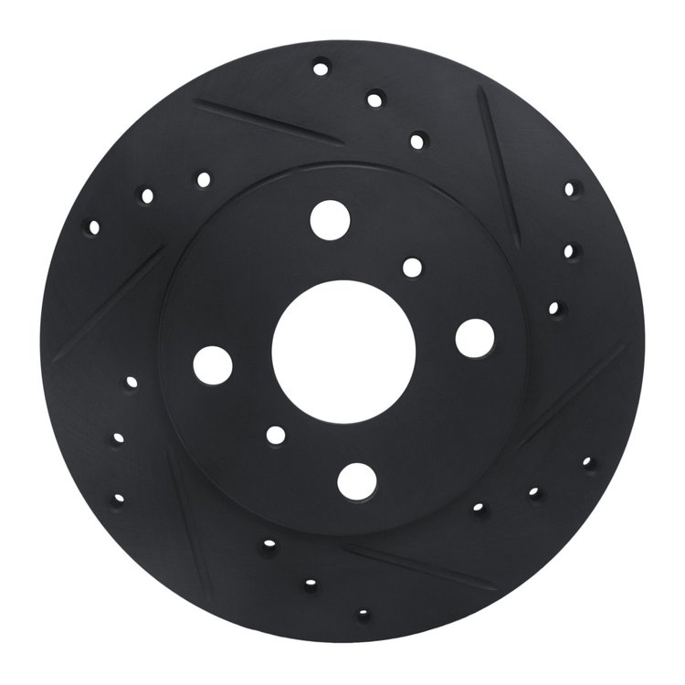 633-76043R Drilled/Slotted Brake Rotor [Black], 1990-1991 Lexus/Toyota/Scion, Position: Front Right