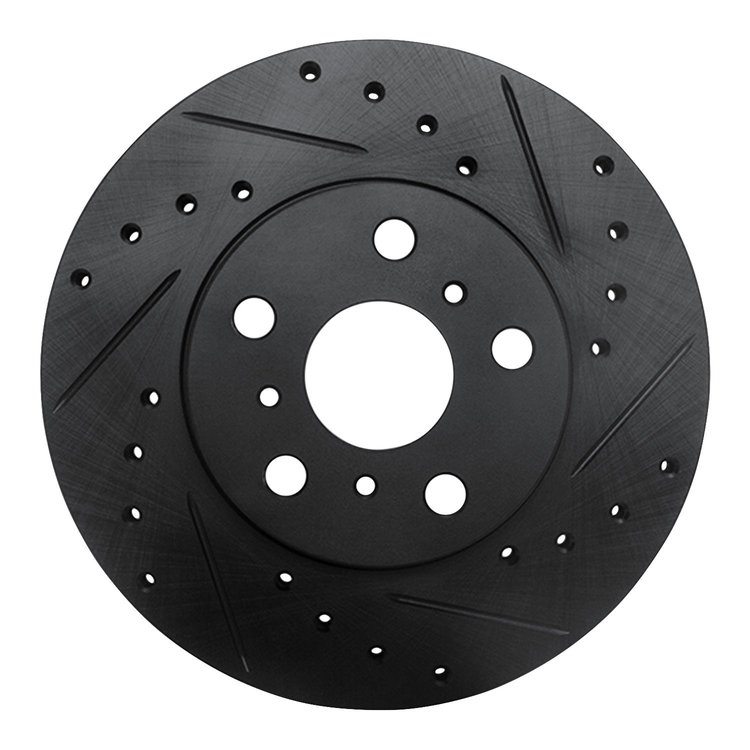 633-76044R Drilled/Slotted Brake Rotor [Black], 1990-1991 Lexus/Toyota/Scion, Position: Front Right