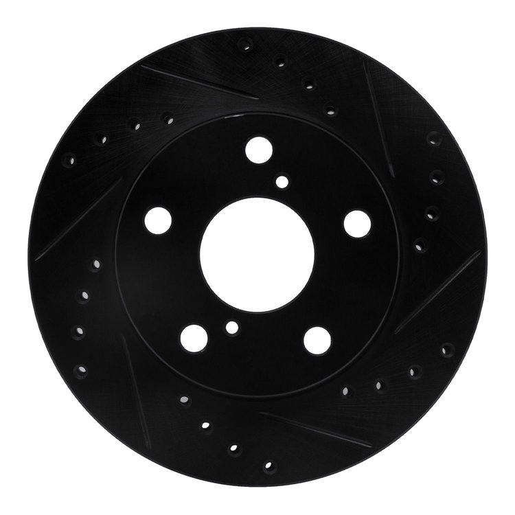 633-76047R Drilled/Slotted Brake Rotor [Black], 1991-1995 Lexus/Toyota/Scion, Position: Front Right