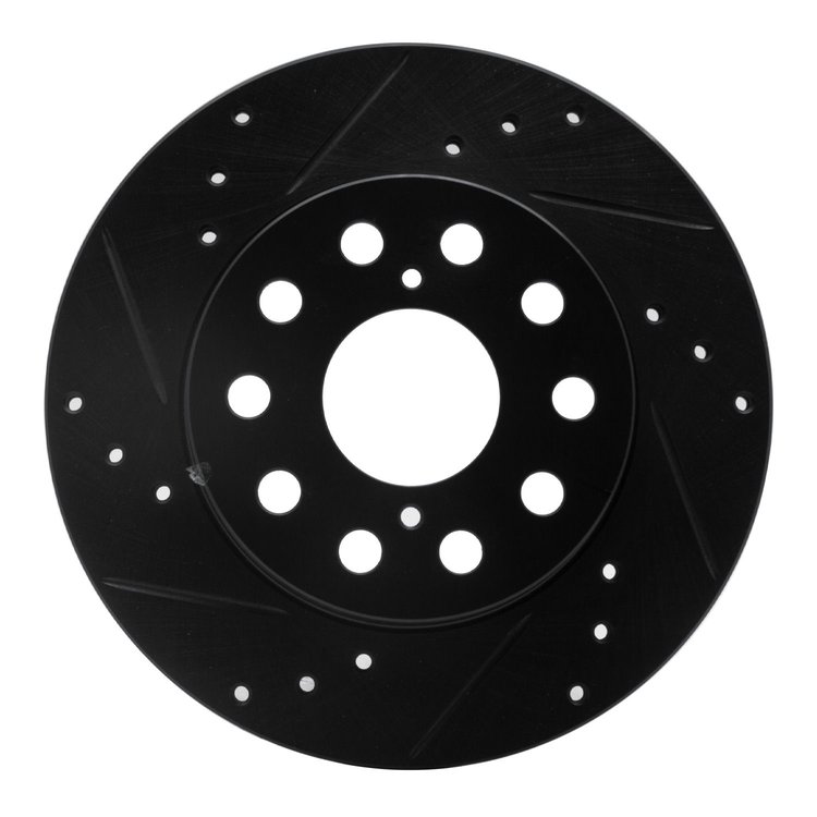 633-76048L Drilled/Slotted Brake Rotor [Black], 1991-1995 Lexus/Toyota/Scion, Position: Rear Left