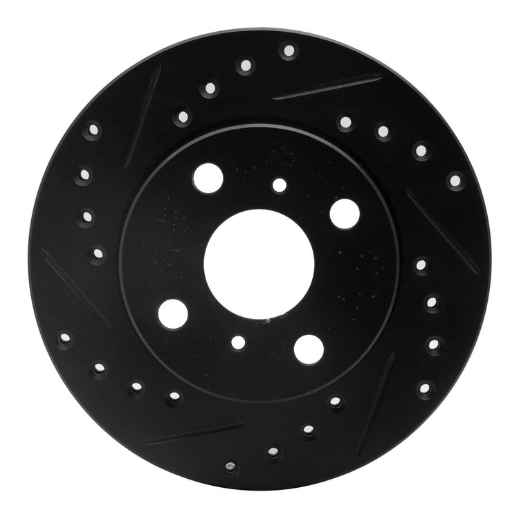 633-76049L Drilled/Slotted Brake Rotor [Black], 1991-1999 Lexus/Toyota/Scion, Position: Front Left