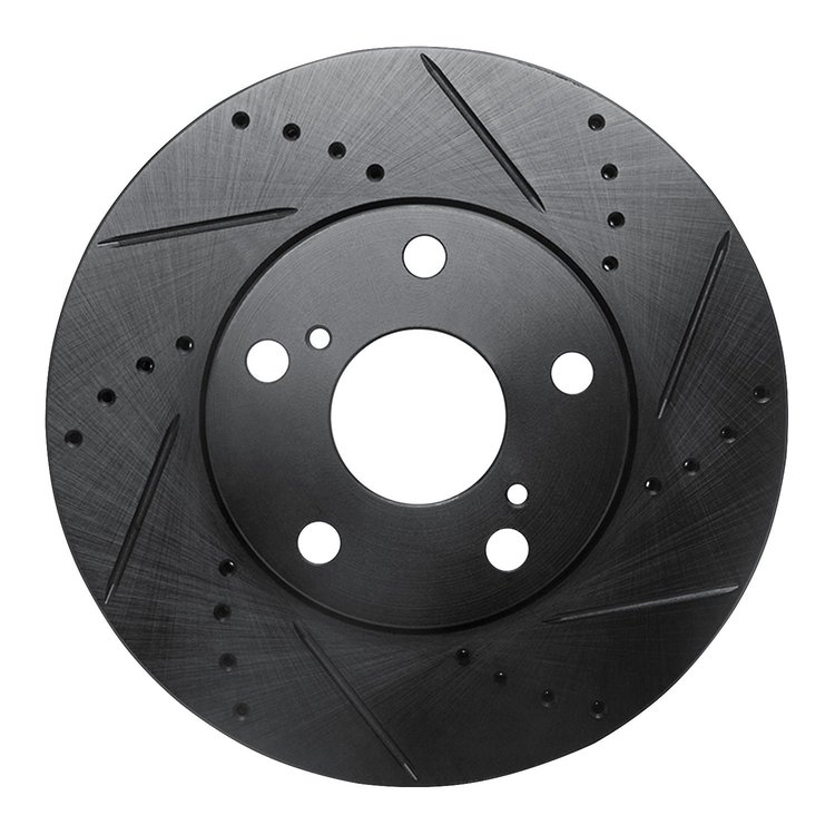 633-76052R Drilled/Slotted Brake Rotor [Black], 1992-2006 Lexus/Toyota/Scion, Position: Front Right