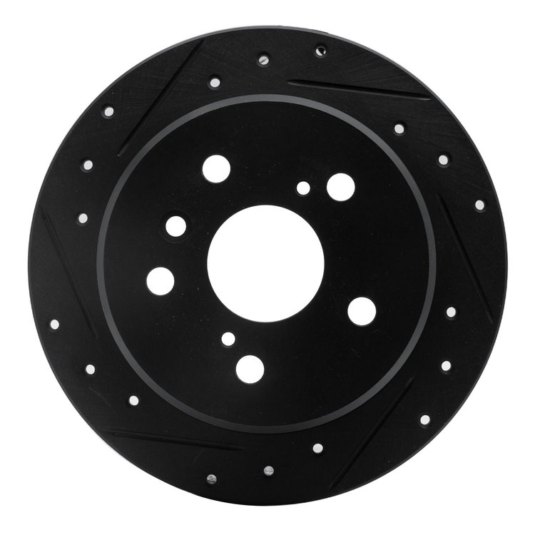 633-76054L Drilled/Slotted Brake Rotor [Black], 1992-2003 Lexus/Toyota/Scion, Position: Rear Left