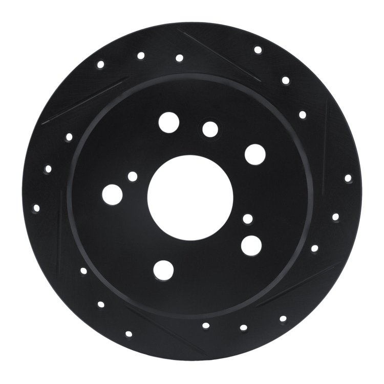 633-76054R Drilled/Slotted Brake Rotor [Black], 1992-2003 Lexus/Toyota/Scion, Position: Rear Right