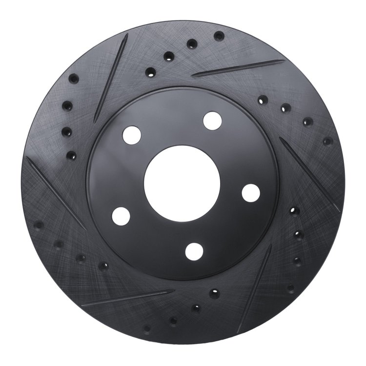 633-76057L Drilled/Slotted Brake Rotor [Black], 1992-1995 Lexus/Toyota/Scion, Position: Front Left