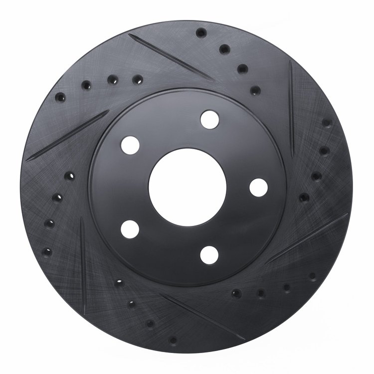 633-76057R Drilled/Slotted Brake Rotor [Black], 1992-1995 Lexus/Toyota/Scion, Position: Front Right