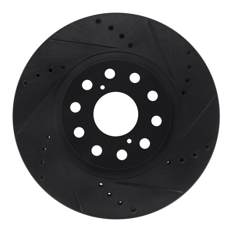 633-76061R Drilled/Slotted Brake Rotor [Black], 1993-1998 Lexus/Toyota/Scion, Position: Front Right