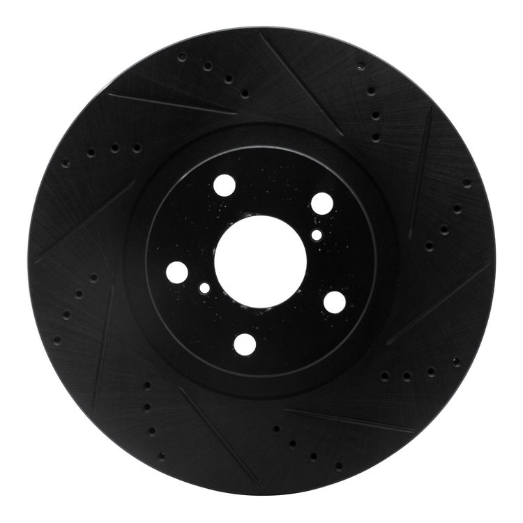 633-76062D Drilled/Slotted Brake Rotor [Black], 1993-1998 Lexus/Toyota/Scion, Position: Left Front