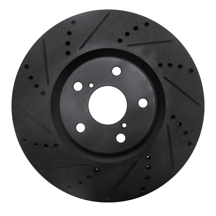 633-76063D Drilled/Slotted Brake Rotor [Black], 1993-1998 Lexus/Toyota/Scion, Position: Right Front