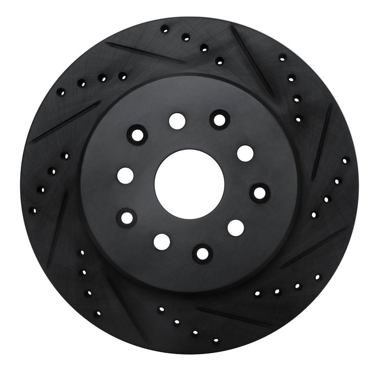 633-76064R Drilled/Slotted Brake Rotor [Black], 1993-1998 Lexus/Toyota/Scion, Position: Rear Right
