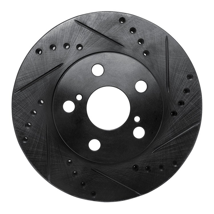 633-76067R Drilled/Slotted Brake Rotor [Black], 1994-2000 Lexus/Toyota/Scion, Position: Front Right