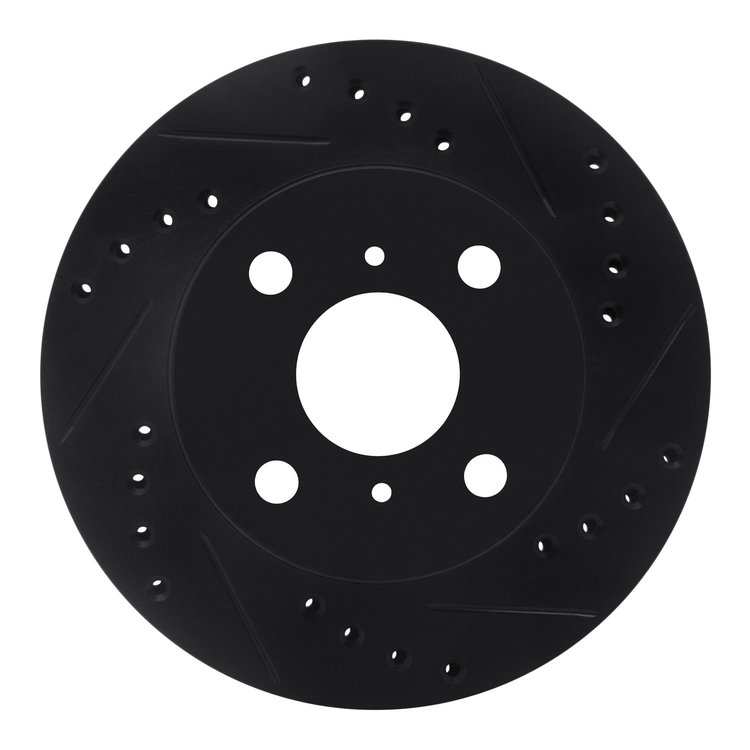 633-76070R Drilled/Slotted Brake Rotor [Black], 1999-2005 Lexus/Toyota/Scion, Position: Front Right