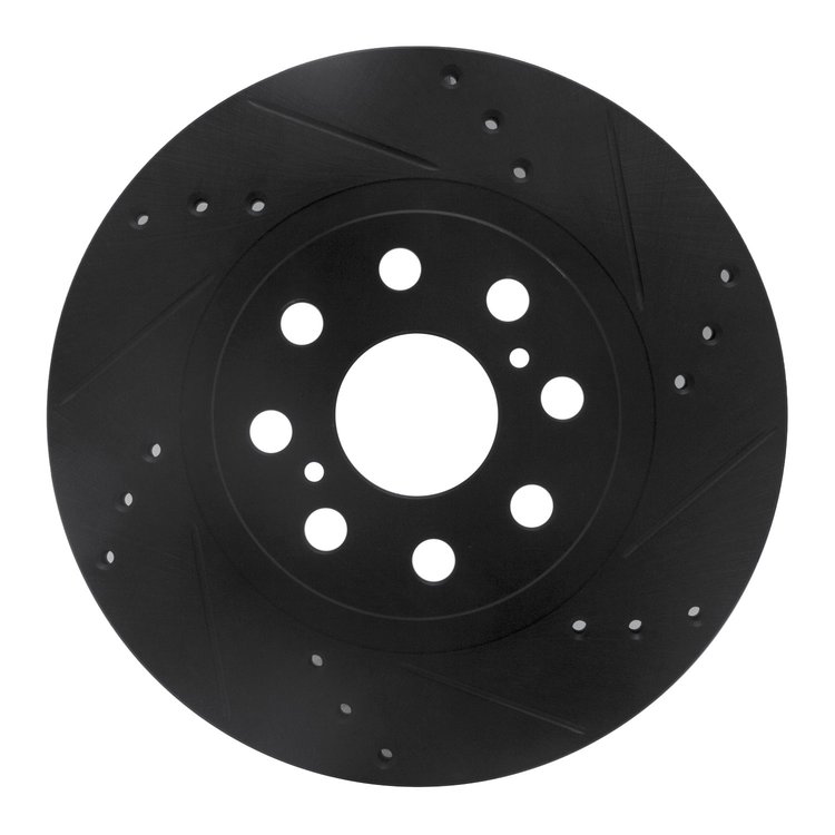 633-76073R Drilled/Slotted Brake Rotor [Black], 2000-2005 Lexus/Toyota/Scion, Position: Rear Right
