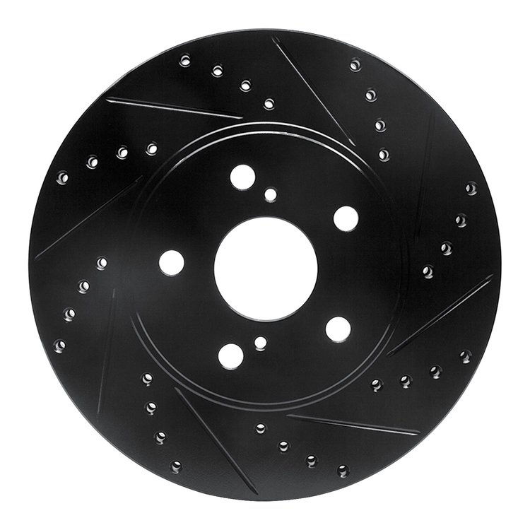 633-76075R Drilled/Slotted Brake Rotor [Black], 2002-2015 Lexus/Toyota/Scion, Position: Front Right