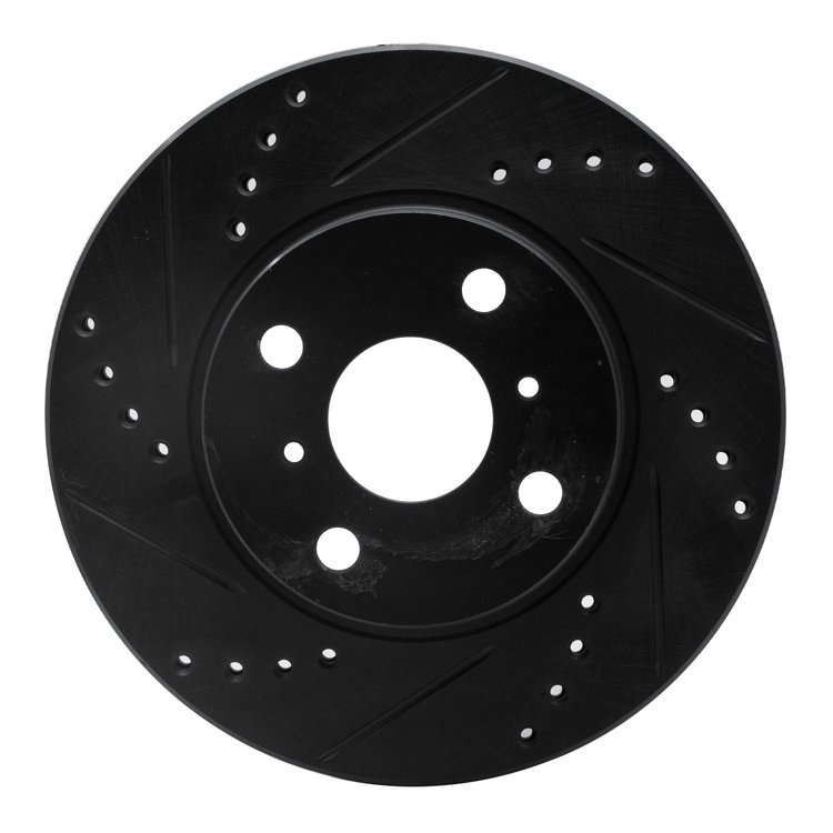 633-76078L Drilled/Slotted Brake Rotor [Black], 2006-2019 Lexus/Toyota/Scion, Position: Front Left