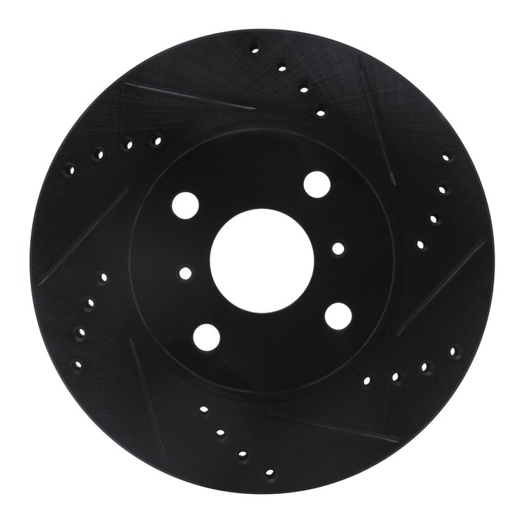 633-76078R Drilled/Slotted Brake Rotor [Black], 2006-2019 Lexus/Toyota/Scion, Position: Front Right