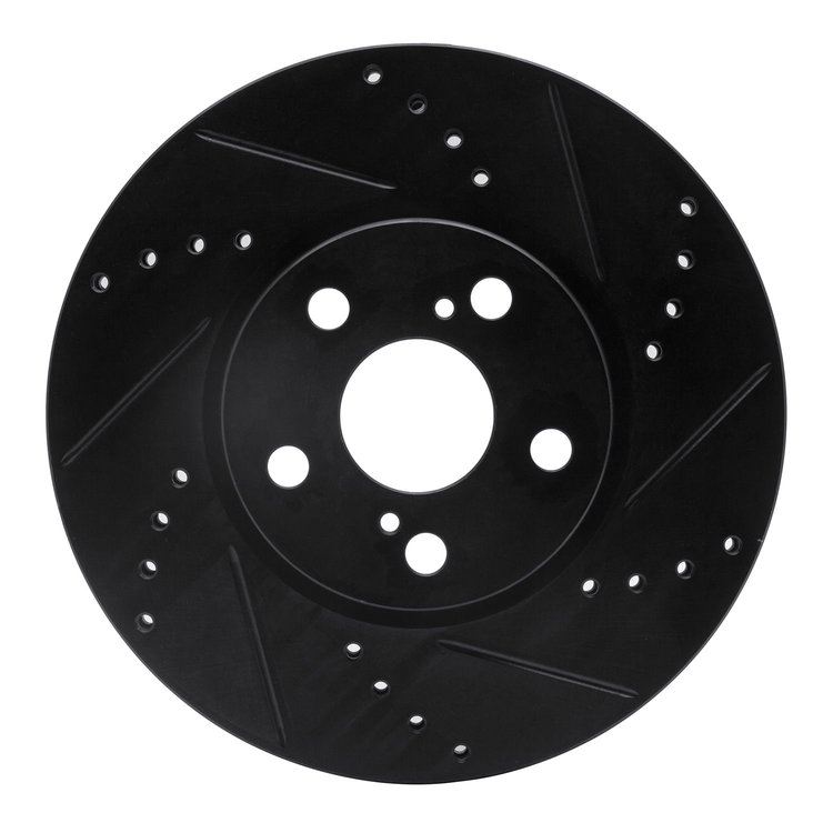 633-76081R Drilled/Slotted Brake Rotor [Black], 2008-2019 Multiple Makes/Models, Position: Front Right