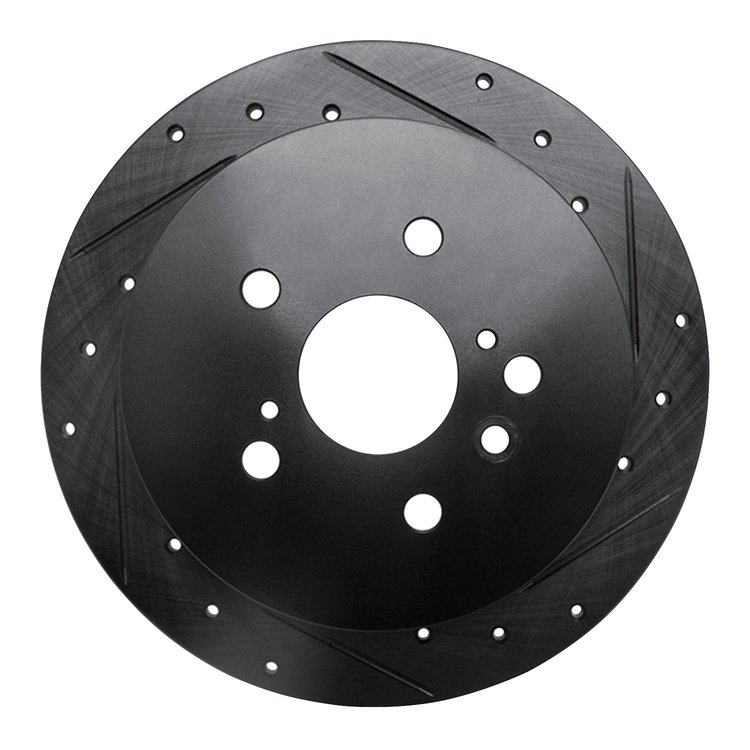 633-76086R Drilled/Slotted Brake Rotor [Black], 2009-2015 Lexus/Toyota/Scion, Position: Rear Right