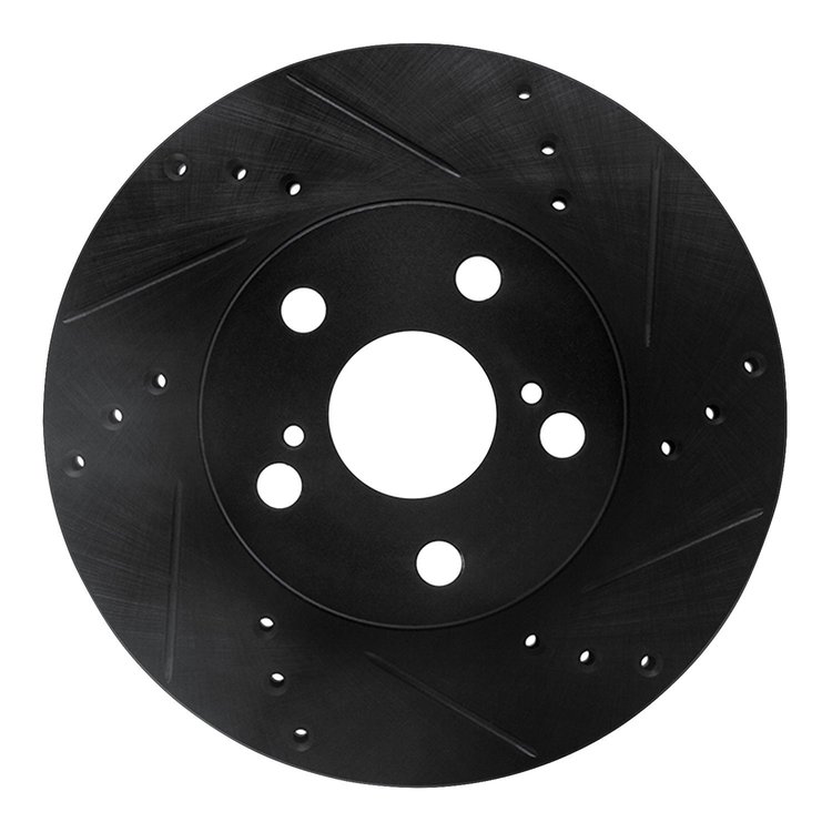 633-76087R Drilled/Slotted Brake Rotor [Black], 2010-2017 Lexus/Toyota/Scion, Position: Front Right