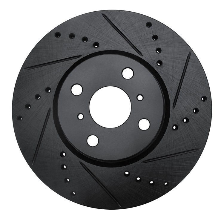 633-76088R Drilled/Slotted Brake Rotor [Black], 2012-2018 Lexus/Toyota/Scion, Position: Front Right