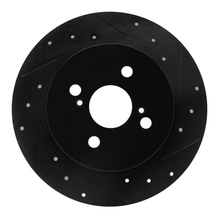 633-76090R Drilled/Slotted Brake Rotor [Black], 2012-2018 Lexus/Toyota/Scion, Position: Rear Right
