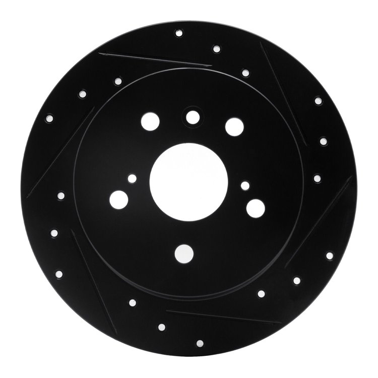 633-76091R Drilled/Slotted Brake Rotor [Black], 2012-2018 Lexus/Toyota/Scion, Position: Rear Right