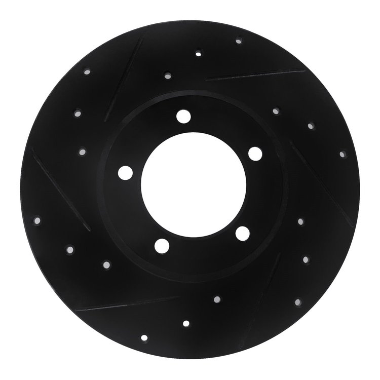 633-76092L Drilled/Slotted Brake Rotor [Black], 1975-1983 Lexus/Toyota/Scion, Position: Front Left