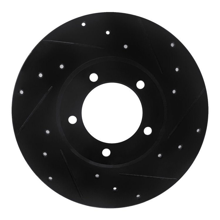 633-76092R Drilled/Slotted Brake Rotor [Black], 1975-1983 Lexus/Toyota/Scion, Position: Front Right