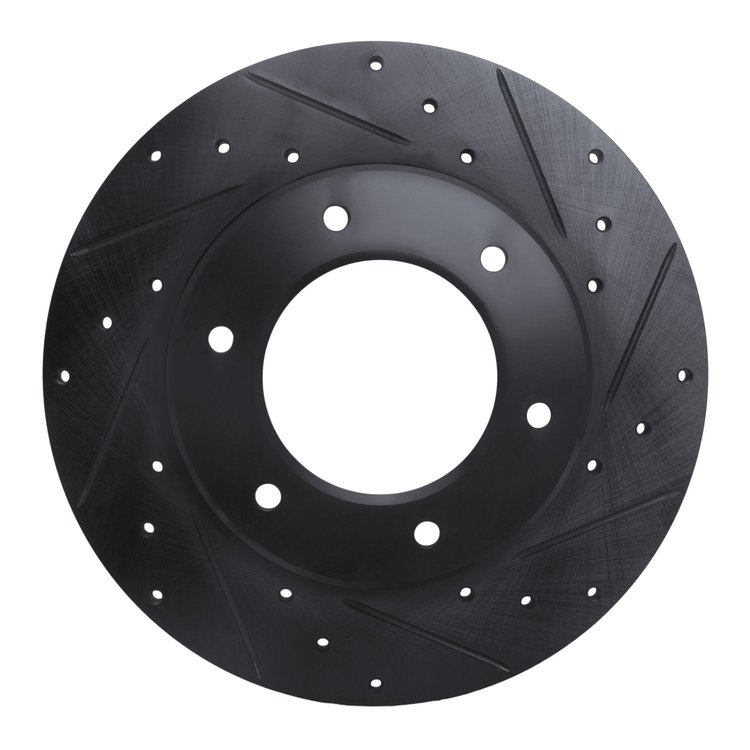 633-76093R Drilled/Slotted Brake Rotor [Black], 1979-1980 Lexus/Toyota/Scion, Position: Front Right