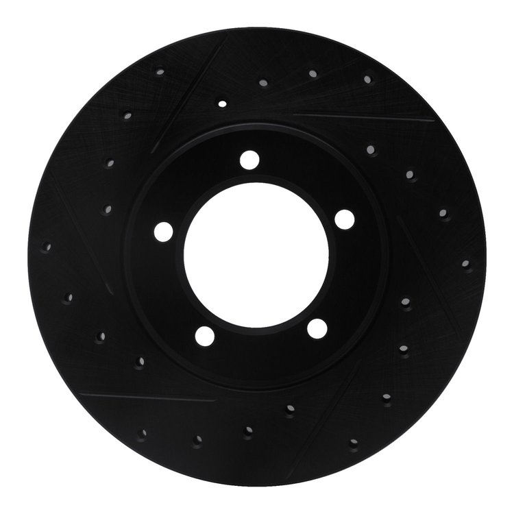 633-76094L Drilled/Slotted Brake Rotor [Black], 1979-1983 Lexus/Toyota/Scion, Position: Front Left