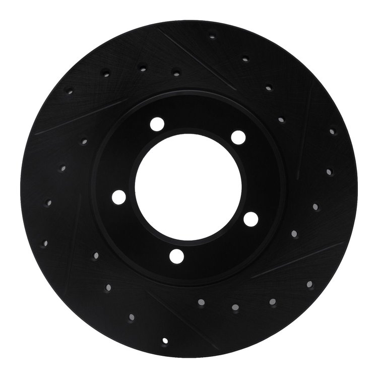 633-76094R Drilled/Slotted Brake Rotor [Black], 1979-1983 Lexus/Toyota/Scion, Position: Front Right