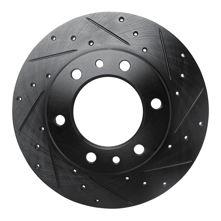 633-76095R Drilled/Slotted Brake Rotor [Black], 1981-1985 Lexus/Toyota/Scion, Position: Front Right