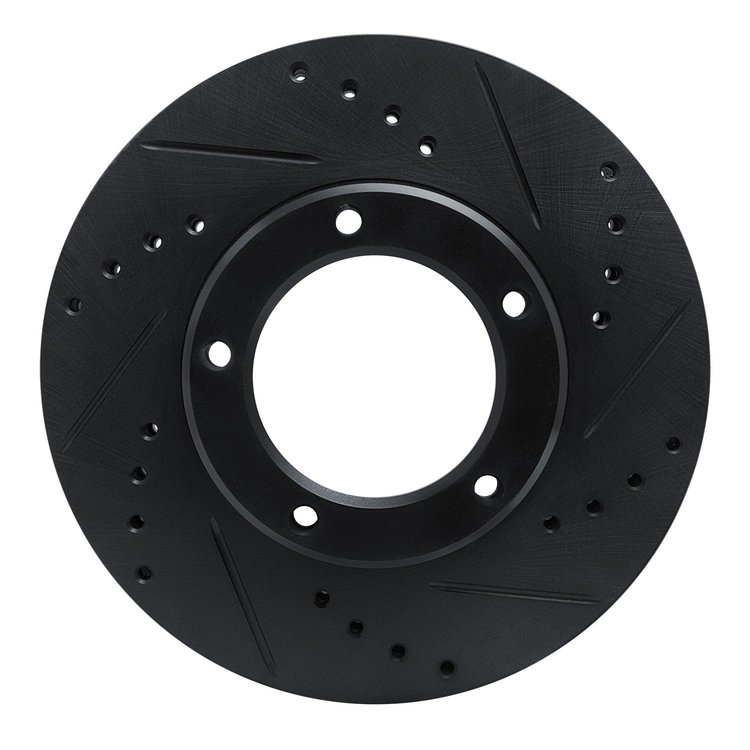 633-76096R Drilled/Slotted Brake Rotor [Black], 1984-1995 Lexus/Toyota/Scion, Position: Front Right