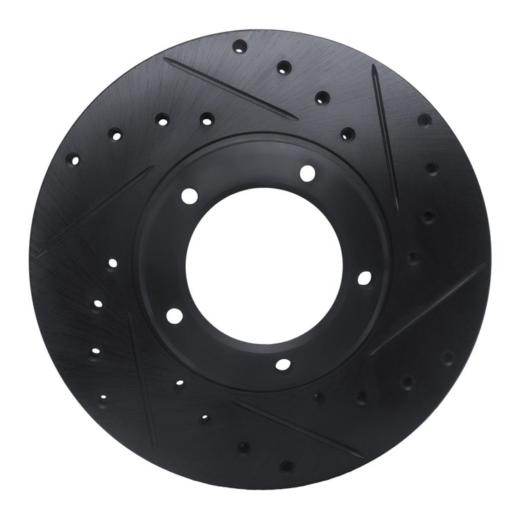 633-76098R Drilled/Slotted Brake Rotor [Black], 1985-1992 Lexus/Toyota/Scion, Position: Front Right